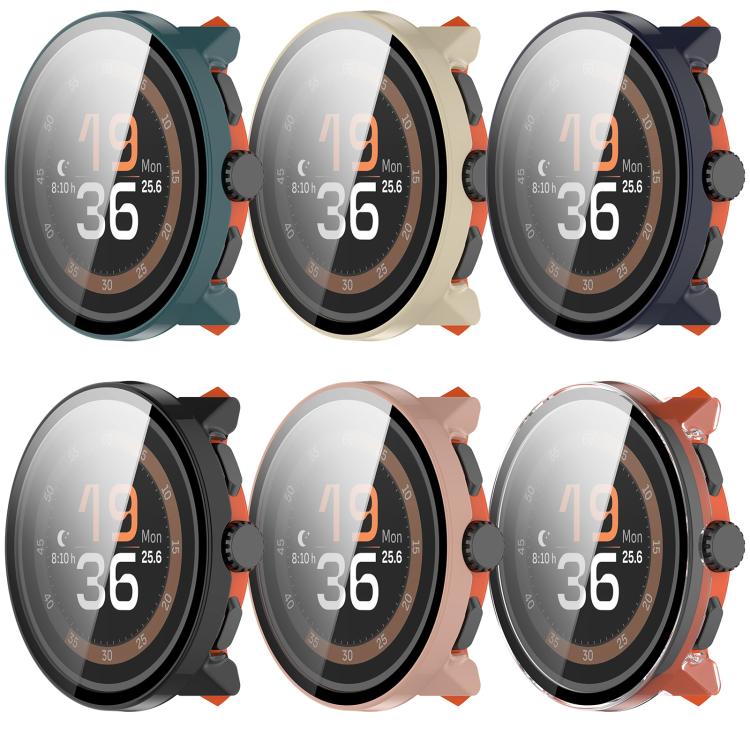For Suunto Run Tempered Film Integrated PC Watch Protective Cover(Ink Blue)
