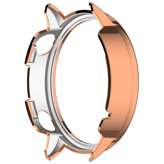 For OnePlus Watch 3 43mm Single Row Diamond Half Coverage Hollow PC Watch Protective Cover(Rose Gold)