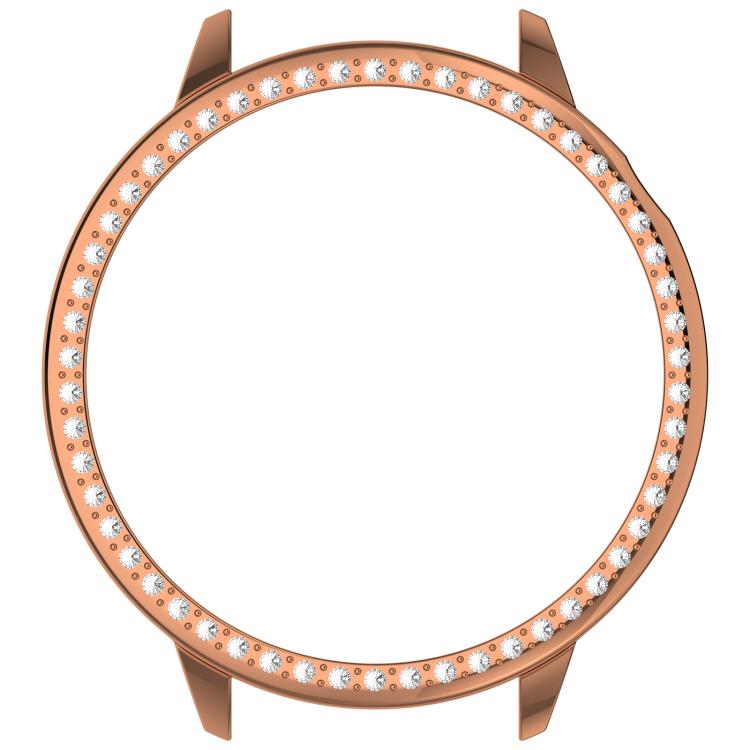 For OnePlus Watch 3 43mm Single Row Diamond Half Coverage Hollow PC Watch Protective Cover(Rose Gold)