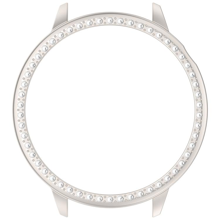 For OnePlus Watch 3 43mm Single Row Diamond Half Coverage Hollow PC Watch Protective Cover(Glossy Starlight Color)