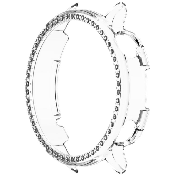 For OnePlus Watch 3 43mm Single Row Diamond Half Coverage Hollow PC Watch Protective Cover(Transparency)