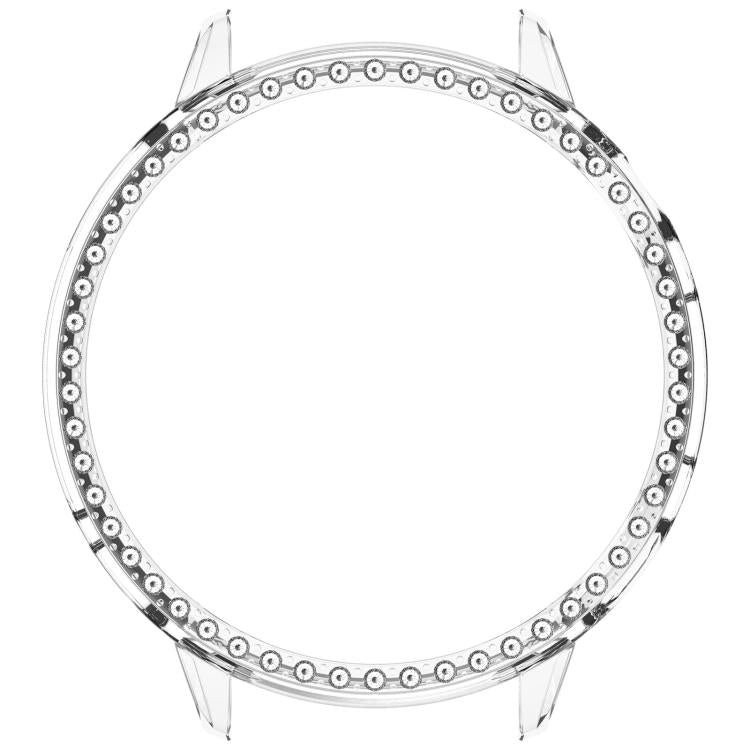 For OnePlus Watch 3 43mm Single Row Diamond Half Coverage Hollow PC Watch Protective Cover(Transparency)