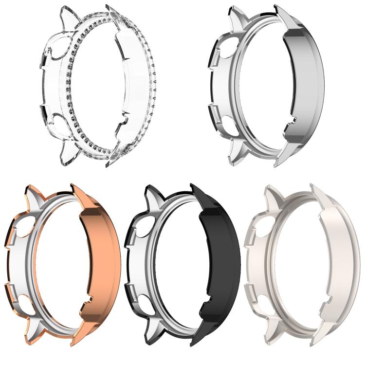 For OnePlus Watch 3 43mm Single Row Diamond Half Coverage Hollow PC Watch Protective Cover(Black)