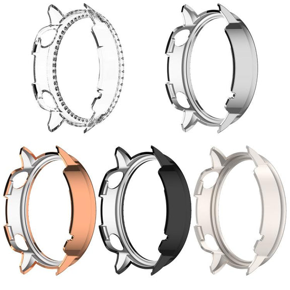 For OnePlus Watch 3 43mm Single Row Diamond Half Coverage Hollow PC Watch Protective Cover(Glossy Starlight Color)