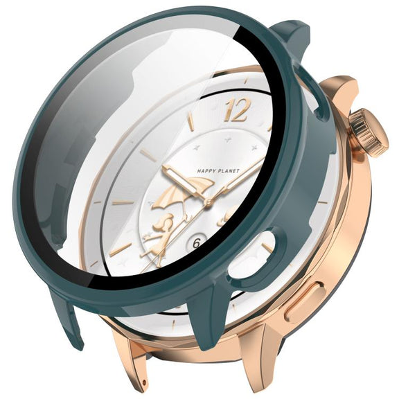 For OnePlus Watch 3 43mm Tempered Film Integrated PC Watch Protective Cover(Pine Green)