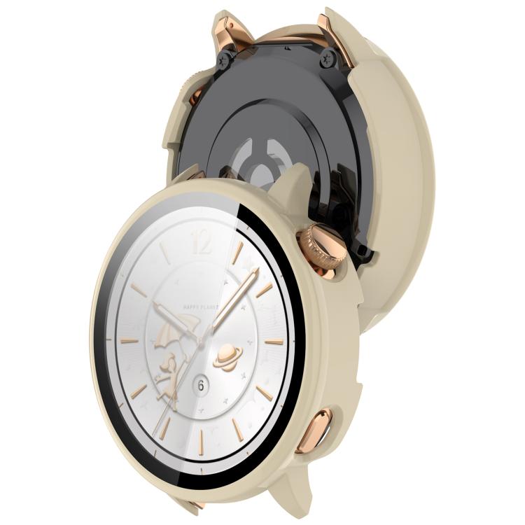 For OnePlus Watch 3 43mm Tempered Film Integrated PC Watch Protective Cover(Ivory White)