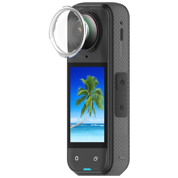 For Insta360 X5 Rotating Optical Tempered Glass Lens Guard Protective Cover(Silver)