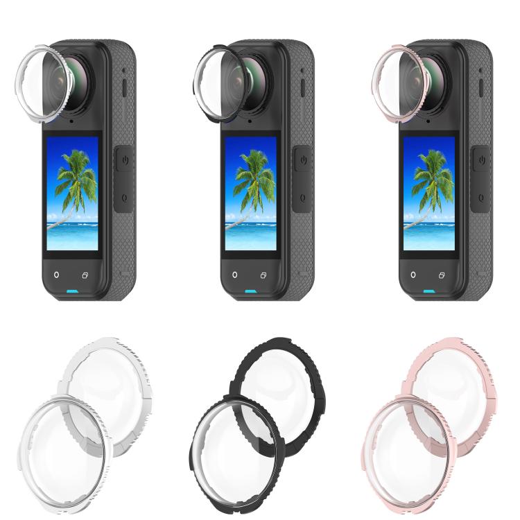 For Insta360 X4 Rotating Optical Tempered Glass Lens Guard Protective Cover(Silver)