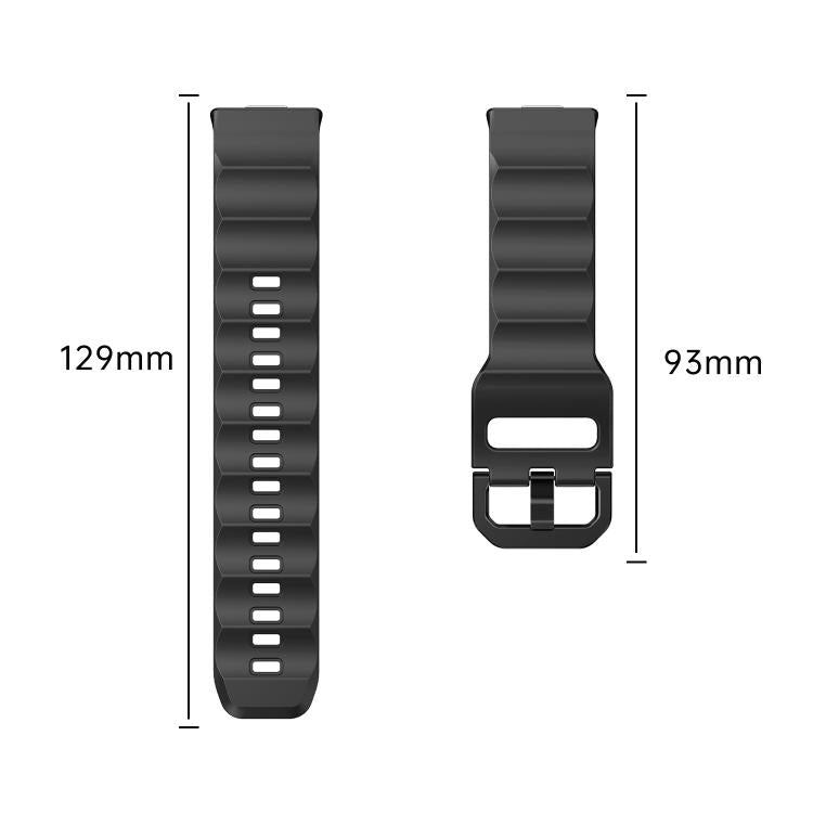 For Huawei Watch Fit3 / Fit4 / Fit4 Pro Wave Black Buckle Silicone Watch Band(Blue)