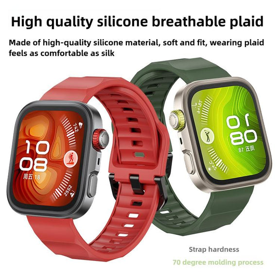 For Huawei Watch Fit3 / Fit4 / Fit4 Pro Wave Black Buckle Silicone Watch Band(Cloud Blue)