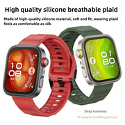 For Huawei Watch Fit3 / Fit4 / Fit4 Pro Wave Black Buckle Silicone Watch Band(Orange)