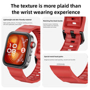 For Huawei Watch Fit3 / Fit4 / Fit4 Pro Wave Black Buckle Silicone Watch Band(Red)