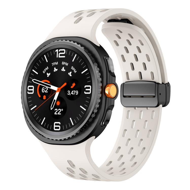 For Samsung Galaxy Watch8 / Watch8 Classic Mesh Magnetic Silicone Watch Band(Starlight)