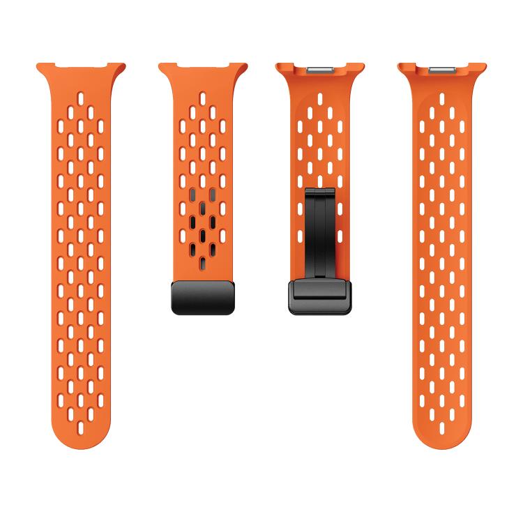 For Samsung Galaxy Watch8 / Watch8 Classic Mesh Magnetic Silicone Watch Band(Orange)