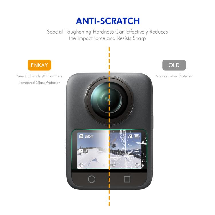 For DJI Osmo 360 ENKAY Hat-Prince 0.2mm 9H Tempered Glass Screen Protector Film