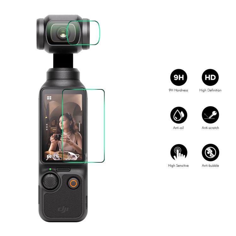 For DJI Osmo Pocket 3 ENKAY Hat-Prince 0.2mm 9H Tempered Glass Screen Protector Film