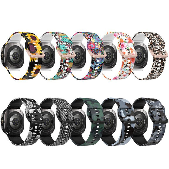 For Samsung Galaxy Watch Ultra 47mm / Ultra 2025 Printed Silicone Watch Band(Carbon Fiber Pattern)