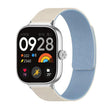 For Xiaomi Smart Band 9 Pro / Redmi Watch 5 Lychee Texture Soft Magnetic Silicone Watch Band(White Blue) - free shipping - PMC TechLife - Order now!