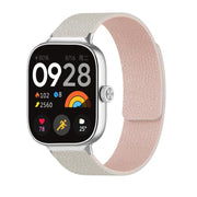 For Xiaomi Smart Band 9 Pro / Redmi Watch 5 Lychee Texture Soft Magnetic Silicone Watch Band(Starlight Pink)