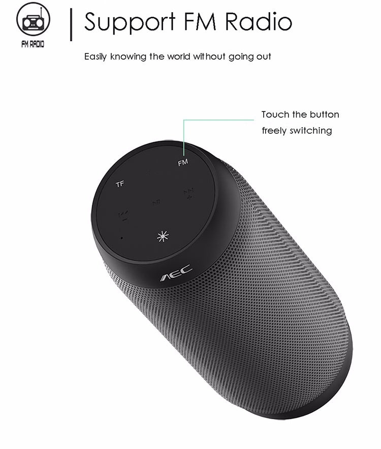 AEC BQ615 PRO Colorful LED Wireless HiFi Stereo Speaker, Combines Bluetooth + TF card player + FM radio + AUX + NFC
