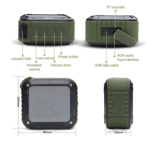 W-KING S7 Mini Wireless Water-resistant Loudspeaker With TF/FM/AUX/NFC Bluetooth Bike Speaker(black)