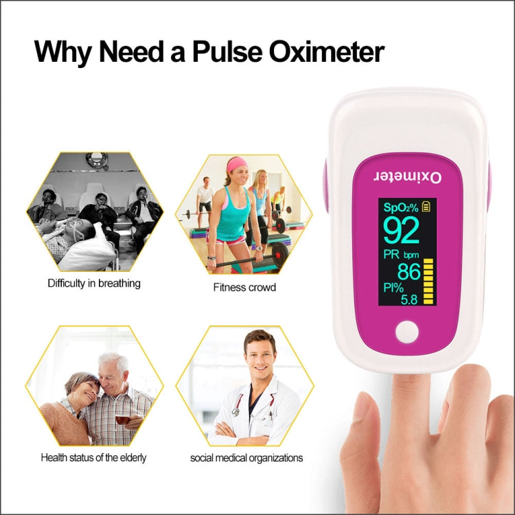 M160 Finger Pulse Oximeter(Rose Red)