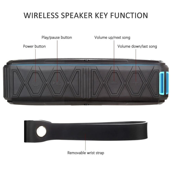 Portable Bluetooth Speaker Super Bass Stereo Wireless Speakers Support IP66 Water-resistant Emergency Charging Handsfree TF