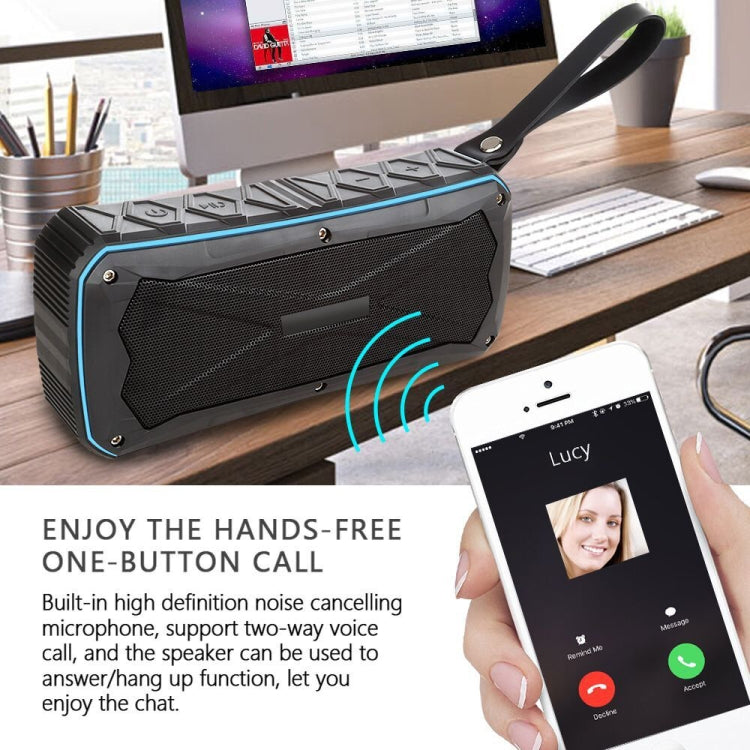 Portable Bluetooth Speaker Super Bass Stereo Wireless Speakers Support IP66 Water-resistant Emergency Charging Handsfree TF