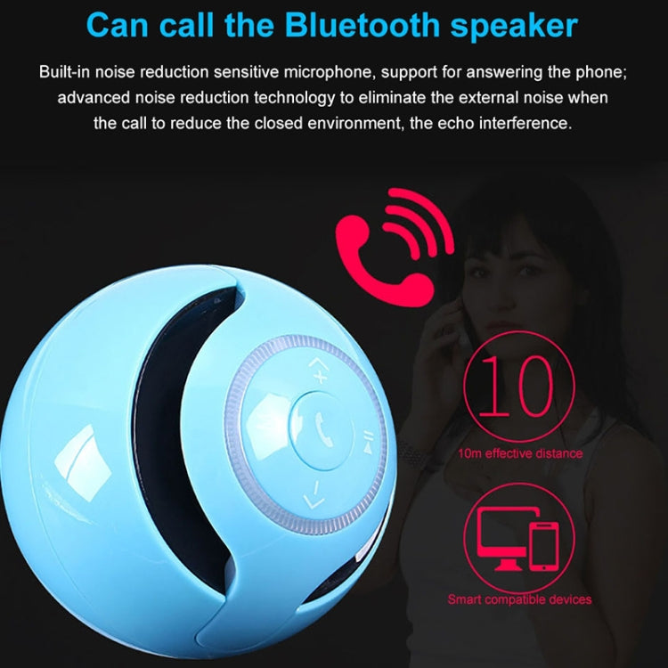 A18 Ball Bluetooth Speaker with LED Light Portable Wireless Mini Speaker Mobile Music MP3 Subwoofer Support TF (Blue)