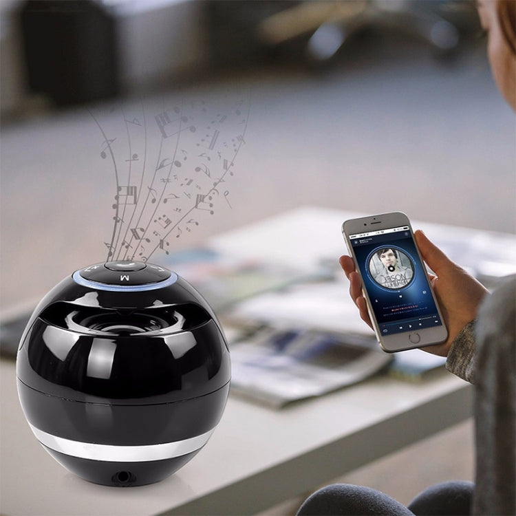 A18 Ball Bluetooth Speaker with LED Light Portable Wireless Mini Speaker Mobile Music MP3 Subwoofer Support TF (Blue)