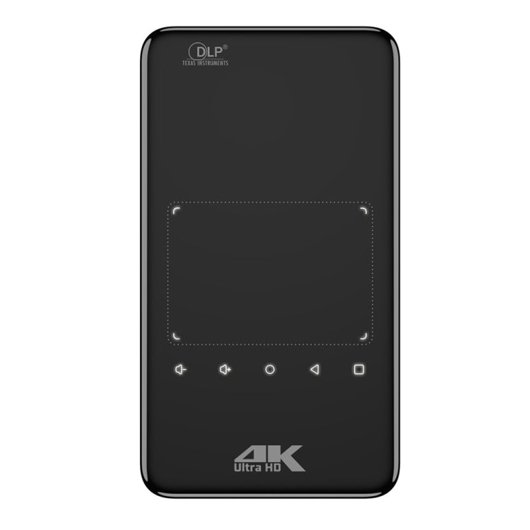 S90 DLP Android 9.0 1GB+8GB 4K Mini WiFi Smart Projector, EU Plug(Black)