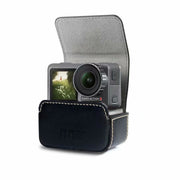 Water-resistant Mini Leather Case Storage Carrying Box for DJI OSMO Action / GoPro / SJCAM / Xiaomi Mi Jia(Black)