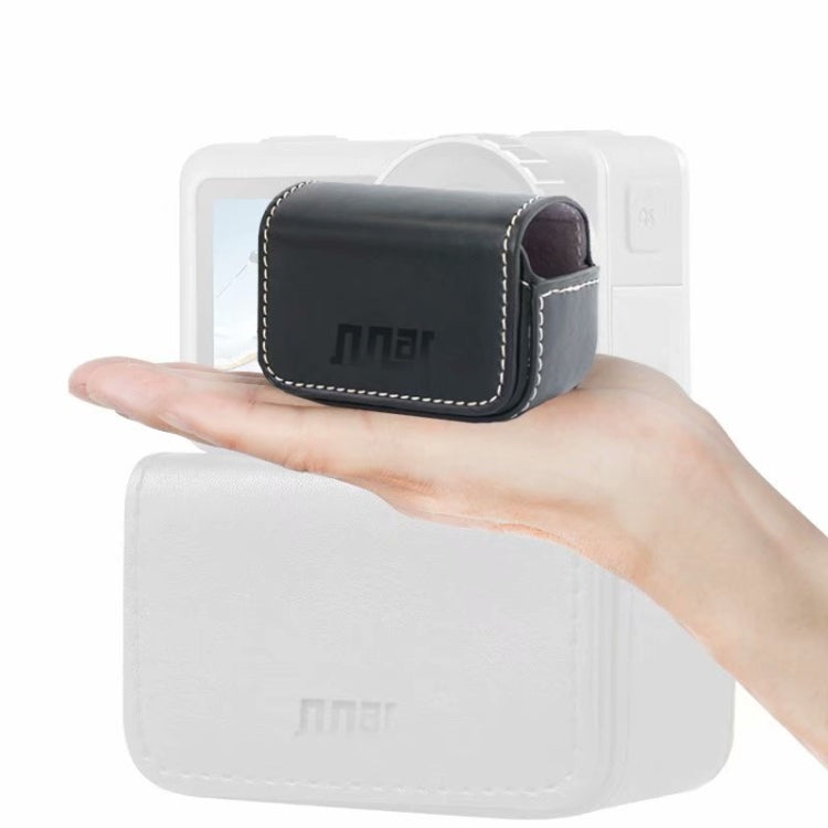 Water-resistant Mini Leather Case Storage Carrying Box for DJI OSMO Action / GoPro / SJCAM / Xiaomi Mi Jia(Black)