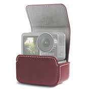 Water-resistant Mini Leather Case Storage Carrying Box for DJI OSMO Action / GoPro / SJCAM / Xiaomi Mi Jia(Coffee)