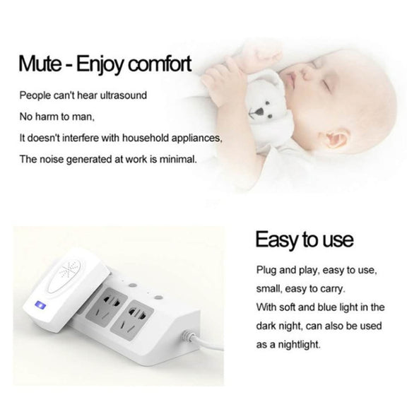 Ultrasound Mouse Cockroach Pest Repeller Device Insect Rats Spiders Mosquito Killer Pest Control Household Pest Rejecter(US Plug)