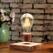 Retro Magnetic Floating Bulb Wood Color Substrate LED Home Decoration Lamp