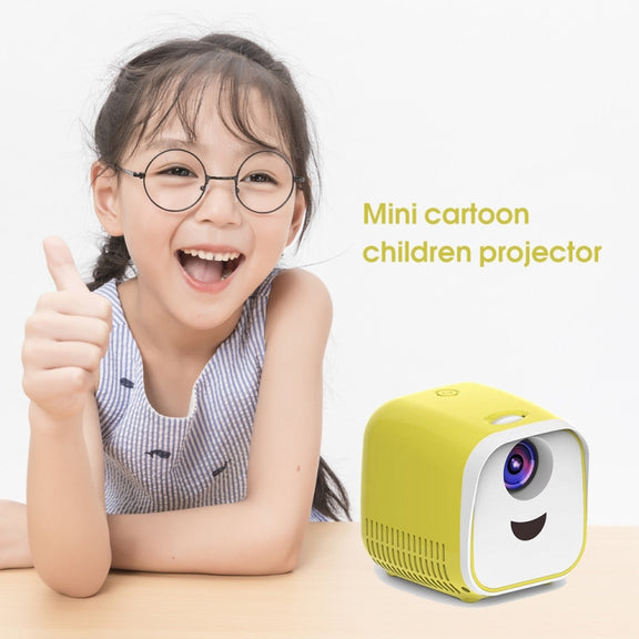 L1 Children Projector Mini LED Portable Home Speaker Projector, EU Plug (Black)