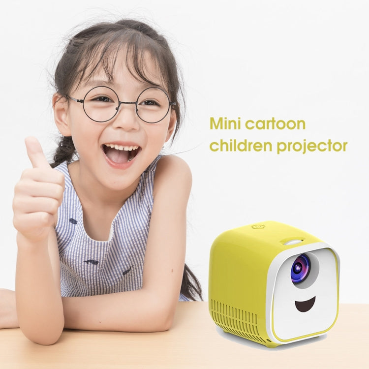 L1 Children Projector Mini LED Portable Home Speaker Projector, EU Plug (Black)