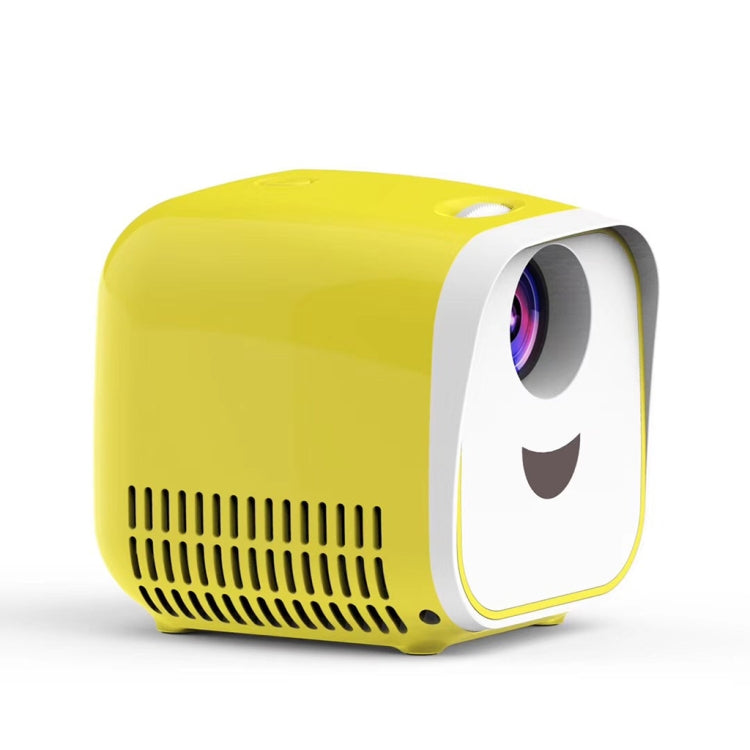 L1 Children Projector Mini LED Portable Home Speaker Projector, UK Plug(Yellow)