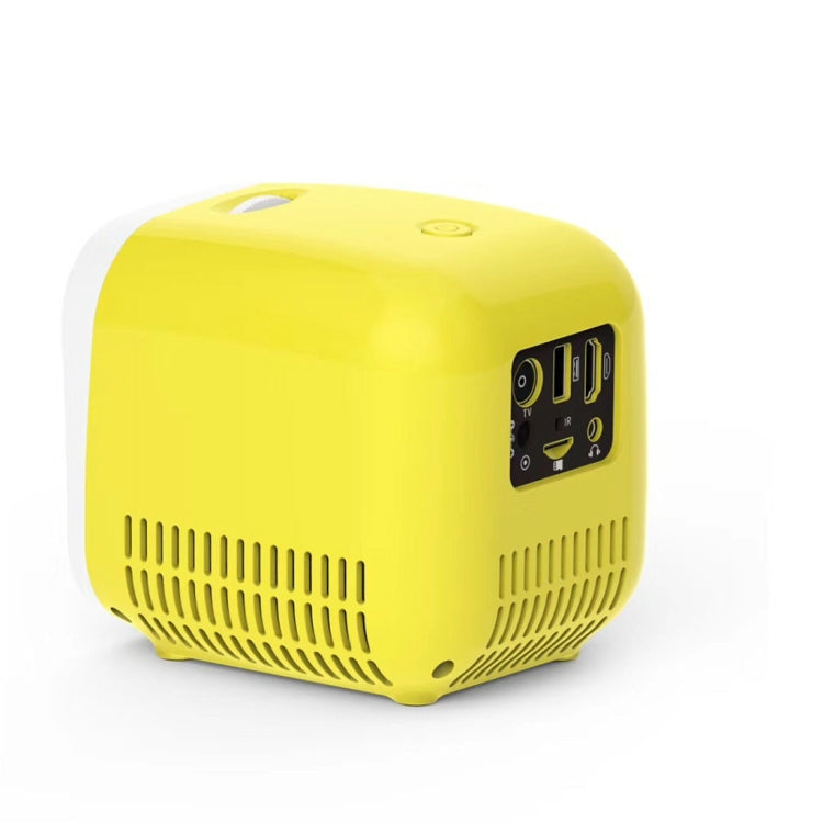 L1 Children Projector Mini LED Portable Home Speaker Projector, UK Plug(Yellow)