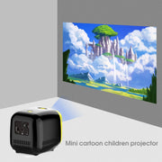 L1 Children Projector Mini LED Portable Home Speaker Projector, UK Plug(Yellow)