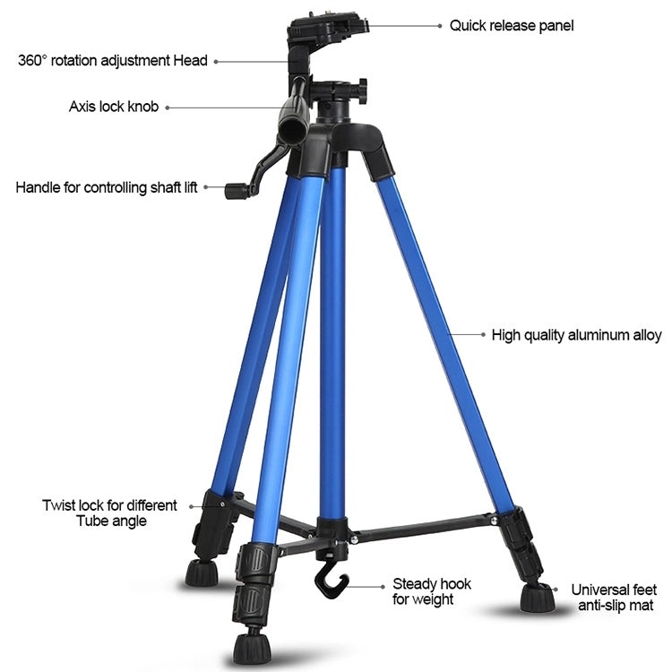 Portable Phone Live Selfie 3366 Tripod Stand DV SLR Camera Self-timer Full Light Bracket(Red)