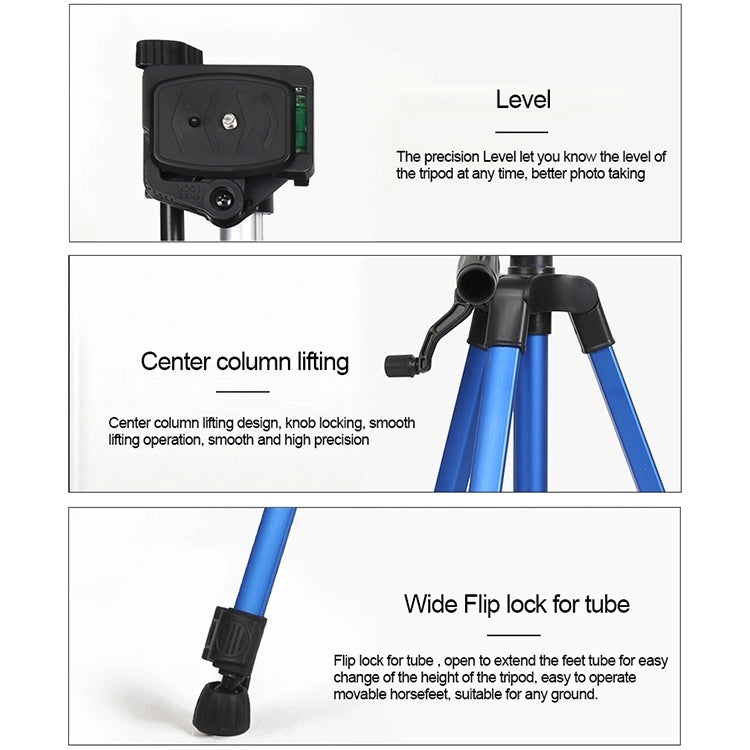 Portable Phone Live Selfie 3366 Tripod Stand DV SLR Camera Self-timer Full Light Bracket(Red)