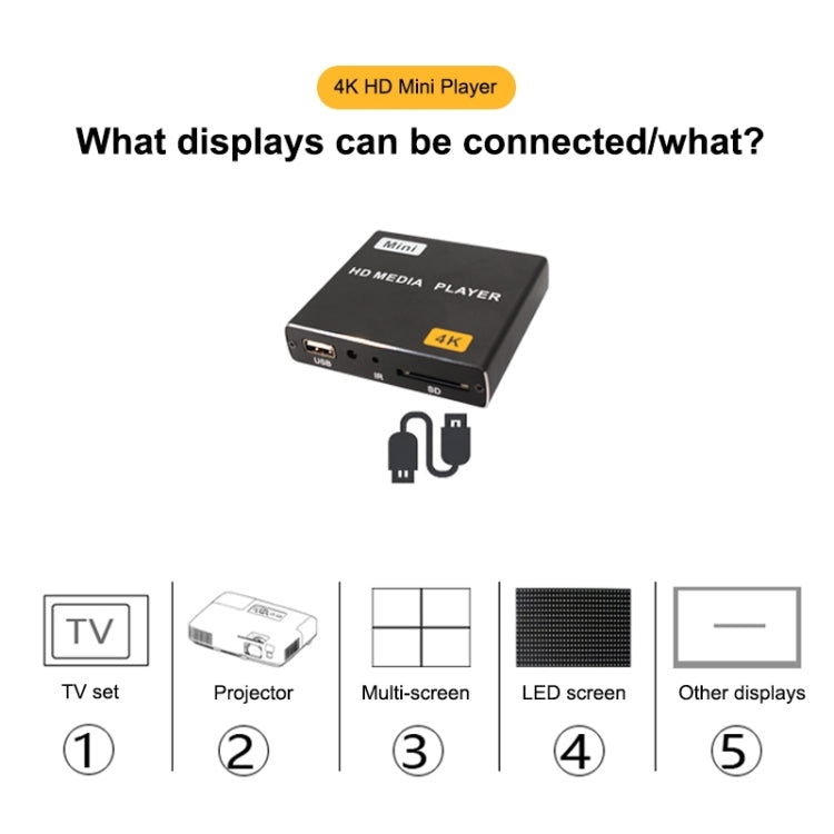 JEDX 4K HD Player Single AD Machine Power on Automatic Loop Play Video PPT Horizontal And Vertical Screen U Disk SD Play UK