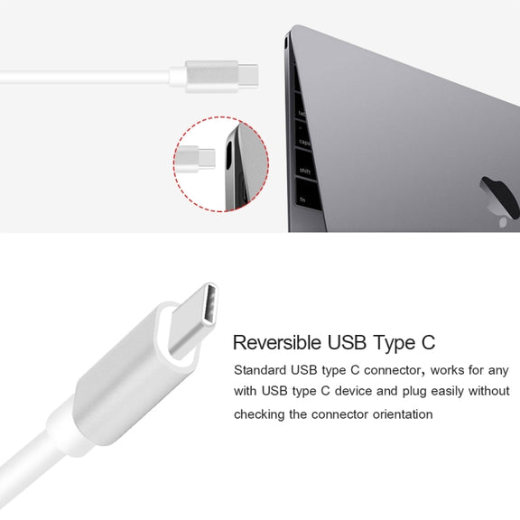 USB Type C to VGA 3-in-1 Hub Adapter supports USB Type C tablets and laptops for Macbook Pro / Google ChromeBook(Silver)