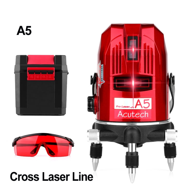 A5 Laser Level 2~5 Line Red Beam Line 360 Degree Rotary Level Self-leveling Horizontal&Vertical Available Auto Line Laser Level
