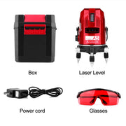 A5 Laser Level 2~5 Line Red Beam Line 360 Degree Rotary Level Self-leveling Horizontal&Vertical Available Auto Line Laser Level