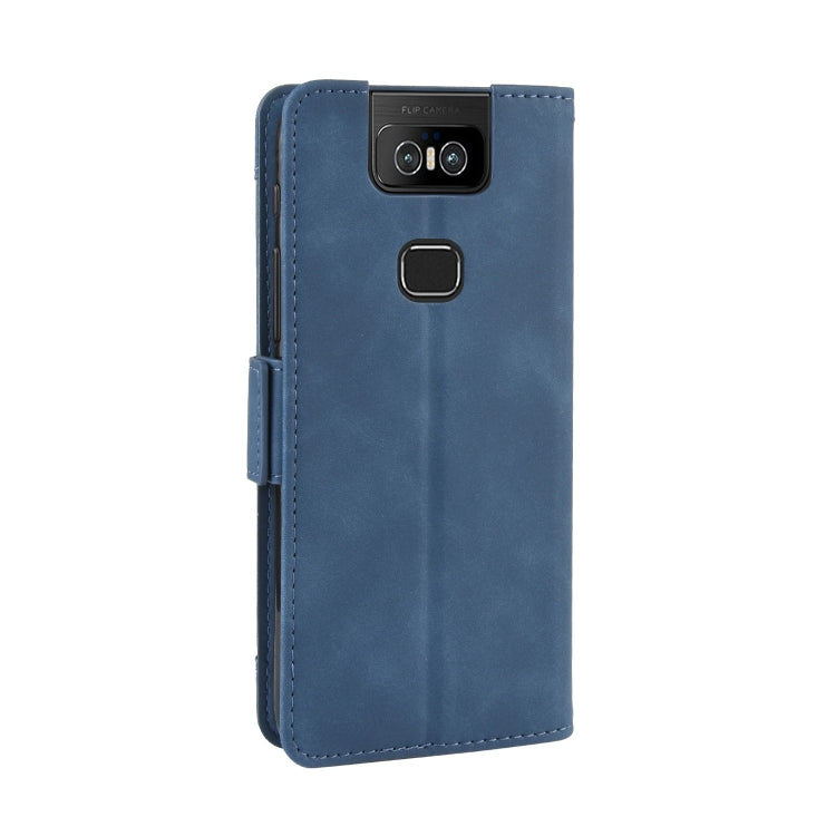 Wallet Style Skin Feel Calf Pattern Leather Case For Asus Zenfone 6 ZS630KL,with Separate Card Slot(Blue)