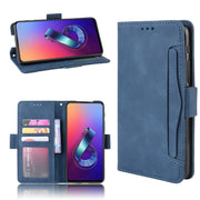 Wallet Style Skin Feel Calf Pattern Leather Case For Asus Zenfone 6 ZS630KL,with Separate Card Slot(Blue)