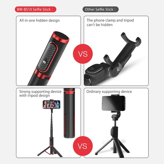 M18 Portable Selfie Stick Remote Control Mobile Phone Holder(Pink)